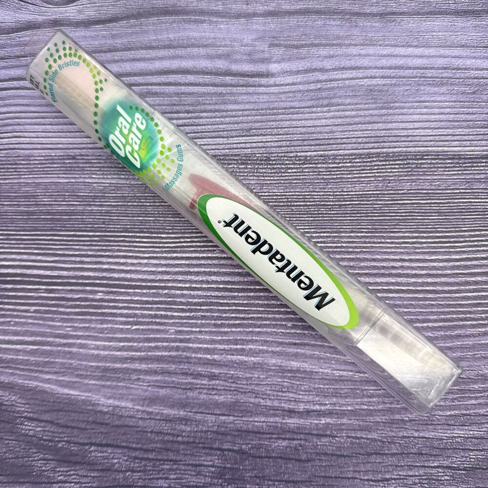 Mentadent 51 Toothbrush ORAL CARE Soft Full Head Flared Side Bristles PINK RED